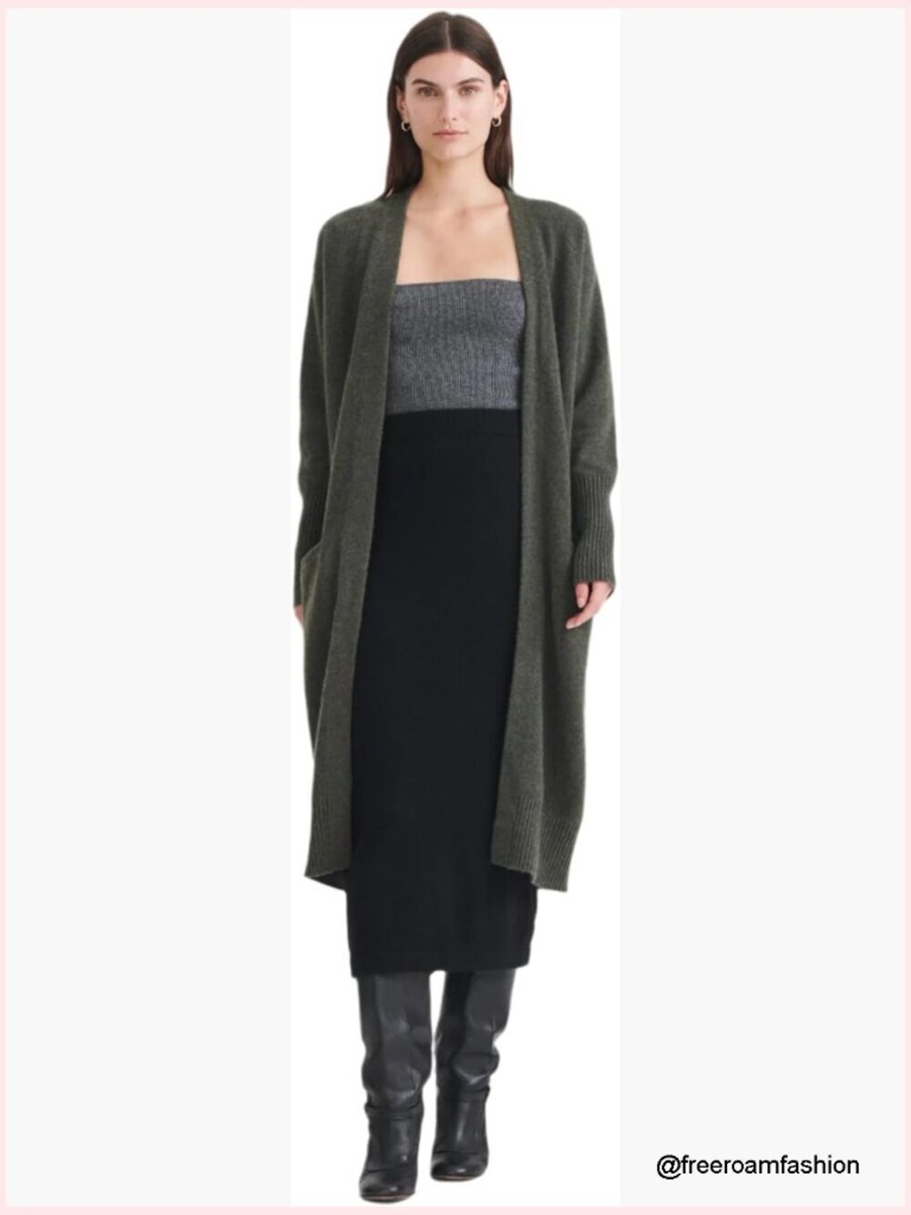 Luxury Cashmere Duster Cardigan - Long Length, Loose Fit